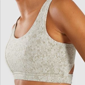 Gymshark Fleur Texture Khaki Sports Bra